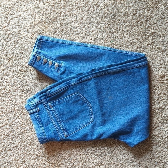 Vtg Gitano Jeans Ankle Snap Tapered cotton details high waist denim W31 W28 - Picture 7 of 9